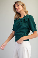 Ribbon Short Sleeve Sweater