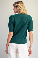 Ribbon Short Sleeve Sweater