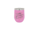 Living Beyond My Means In CUSTOM CITY - Polar Wine Tumbler: White