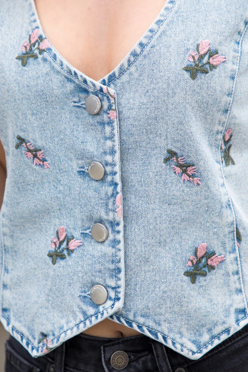 Vintage Wash Embroidered Vest