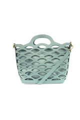 River Laser Cut Tote: L8124-11 Turquoise
