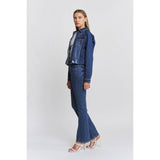 RAW HEM DENIM JACKET: DOWNRIVER NAVY / L