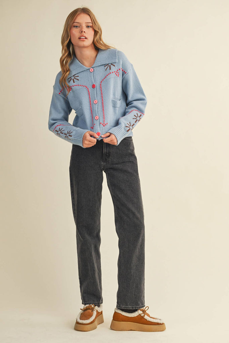 Cropped Western Cardigan