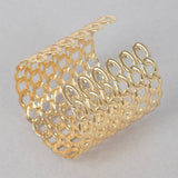 Wide Chain Metal Cuff Bracelet: Gold