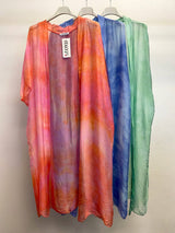 T/D silk Cardigan: Coral