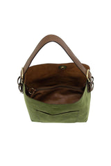 Hobo Handle Rich Faux Suede Handbag: L8235-20 Rust
