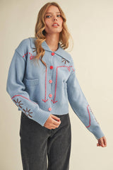 Cropped Western Cardigan