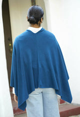 Cashmere Poncho Peacock 