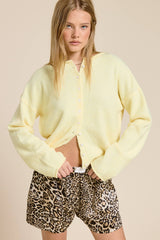 Essential Button Down Cardigan Top: Ocean / M