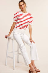 MCP3113-Soft Washed High Waisted Flare Pants 4th of july: Fade Olive / S