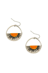 Retro Sunshine Fishhook Earrings: 345-34EM Mixed Metal