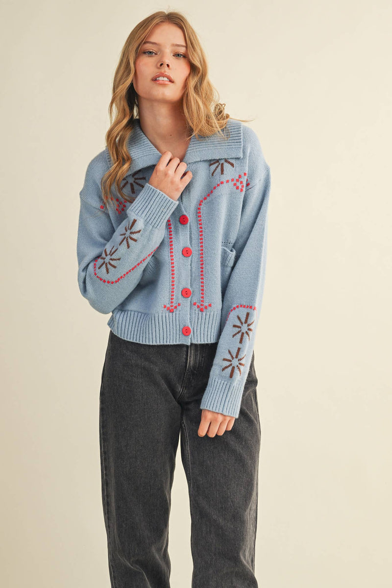 Cropped Western Cardigan