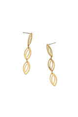 Geo Oval Drop Post Earrings: 345-17EG Gold