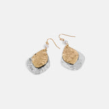 Pearl Hammer Tear Dangle  Earrings - Mixed Metal