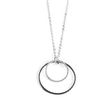Hammered Double Hoop Necklace - Mixed Metal: Mixed