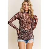 Animal Print Mesh Top