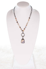 Sophie Necklace in Bamboo Agate