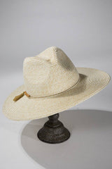 Duo-Tone Panama Hat with Wood Beads: BROWN / 2 / ONE SIZE (OS)