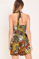 A printed woven romper - IP9306: BROWN MULTI / Contemporary / L