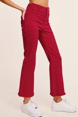MCP3113-Soft Washed High Waisted Flare Pants 4th of july: Fade Olive / XL