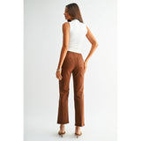 HIGH-RISE STRAIGHT ANKLE: SEPIA BROWN / 26