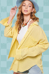 SRT7448-Crinkled Gauze Button Down Shirt 4th of july: White / L