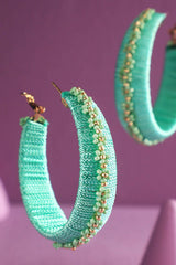 Thread Wrapped Hoop Earring : MINT(GDMNT)