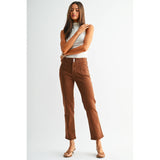 HIGH-RISE STRAIGHT ANKLE: SEPIA BROWN / 30