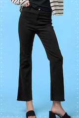 MCP3113-Stretchy High Waisted Flare Pants Game Day Halloween: Washed Black / L