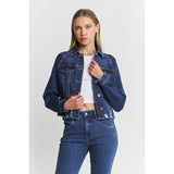 RAW HEM DENIM JACKET: DOWNRIVER NAVY / M