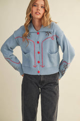 Cropped Western Cardigan