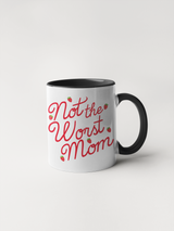 Not The Worst Mom Coffee Mug: White/Red / 11 oz