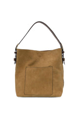 Hobo Handle Rich Faux Suede Handbag: L8235-20 Rust
