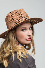 Open-Weave Panama Hat: DARK NATURAL / 2 / ONE SIZE (OS)