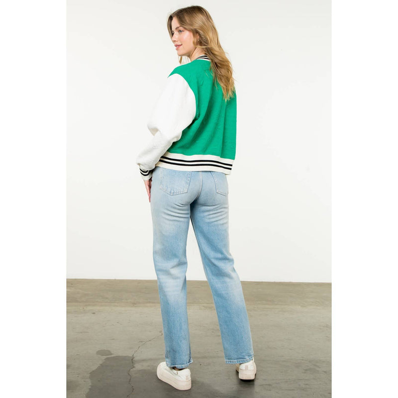 Textured Colorblock Jacket