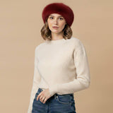 Plush Faux Fur Round Winter Beret Hat