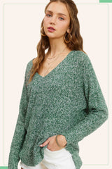 JLS3504-Soft Lightweight Loose Fit Textured Pullover Sweater: Taro / M