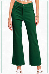 MCP3113-Stretchy High Waisted Flare Pants Game Day Halloween: Washed Black / L