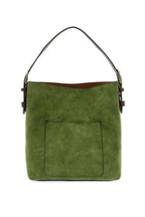 Hobo Handle Rich Faux Suede Handbag: L8235-20 Rust