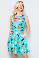 Sparrow Print Dress