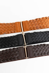 Adjustable Basket Weave Style Belt – Perfect Fit: Black