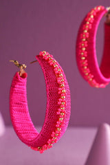 Thread Wrapped Hoop Earring : FUCHSIA(GDFUS)