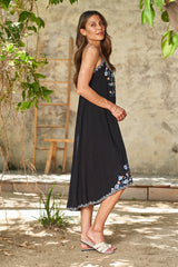 Viscose Woven Hi-Low Slip Dress 4021-MAD : Black / XL