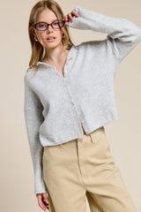Essential Button Down Cardigan Top: Basil / S