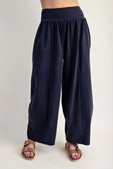 Mineral Washed Wide Leg Pants