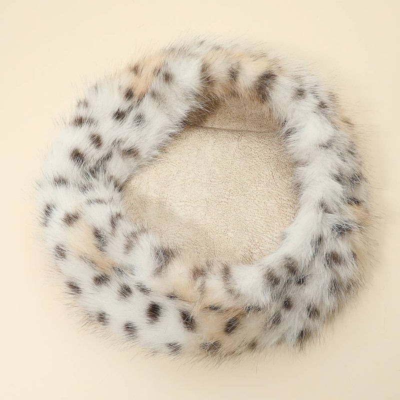 Plush Faux Fur Round Winter Beret Hat