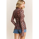 Animal Print Mesh Top