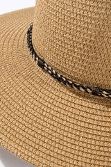 Braided Double Band Panama Hat: DARK NATURAL / 2 / ONE SIZE (OS)