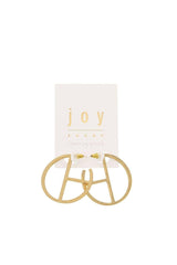 Scratched Geo Hoop Stud Earrings: 343-04EG Gold