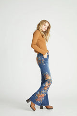 Farrah Wildflower Flare Jeans